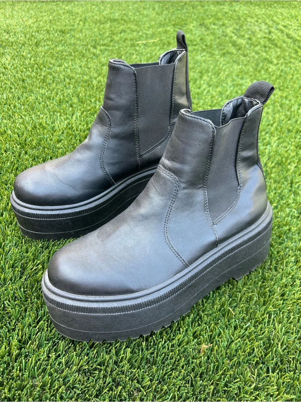 ASOS Black Platform Chelsea Boots